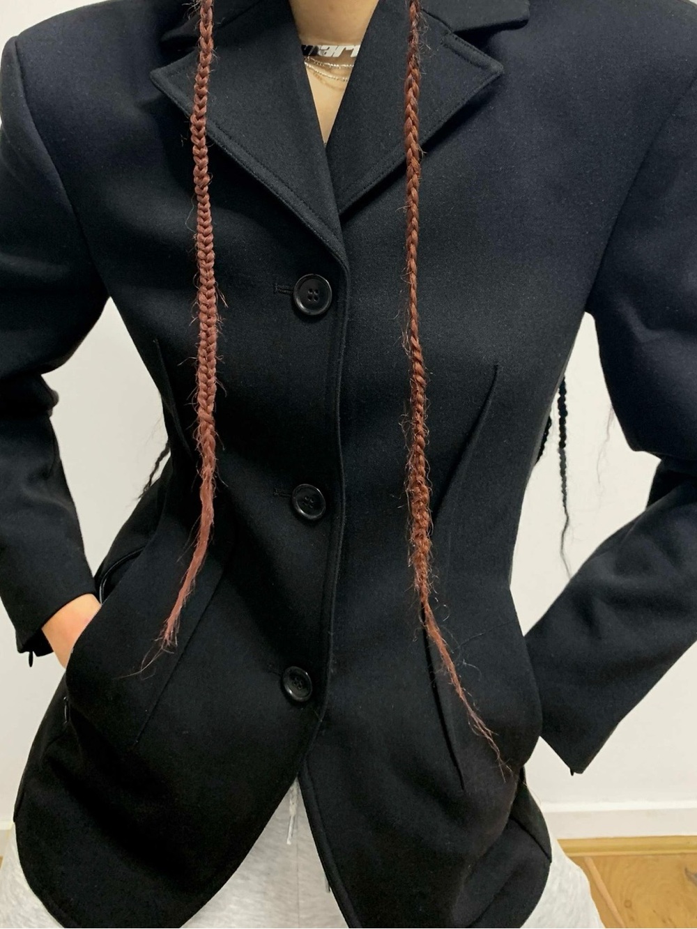 Weekday Sara waisted blazer in black